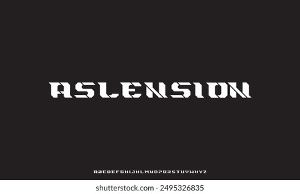 Modern abstract digital tech font. Logo creative font, type, technology, movie, digital, music, movie. Font and illustration in vector format.