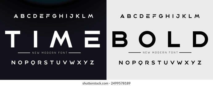 Moderne abstrakte digitale Schriftart. Logo kreative Schriftart, Typ, Technologie, Film, digital, Musik, Film. Schriftart und Illustration im Vektorformat.