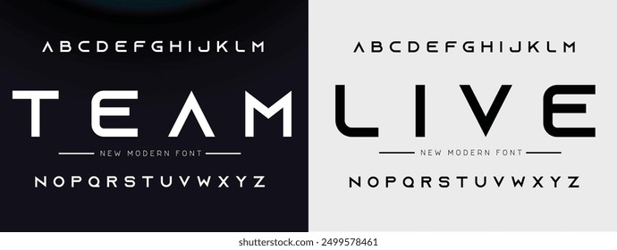 Modern abstract digital tech font. Logo creative font, type, technology, movie, digital, music, movie. Fonts and illustration in vector format. Luxury Font.