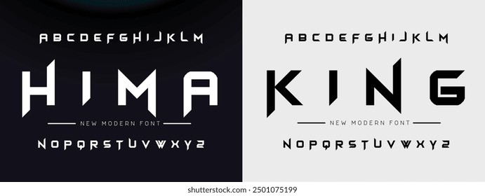 Modern abstract digital tech font. Logo creative font, type, technology, movie, digital, music, movie. Font and illustration in vector format.