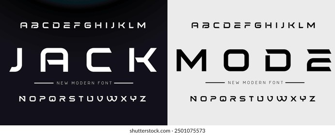Modern abstract digital tech font. Logo creative font, type, technology, movie, digital, music, movie. Font and illustration in vector format.