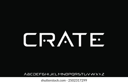 Fuente de tecnología digital abstracta moderna. Logo fuente creativa, tipo, tecnología, película, digital, música, película. Fuente e ilustración en formato Vector.