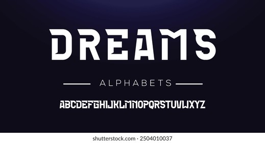 Modern abstract digital tech font. Logo creative font, type, technology, movie, digital, music, movie. Font and illustration in vector format.