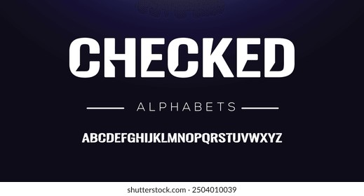 Modern abstract digital tech font. Logo creative font, type, technology, movie, digital, music, movie. Font and illustration in vector format.