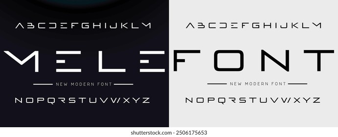 Modern abstract digital tech font. Logo creative font, type, technology, movie, digital, music, movie. Font and illustration in vector format.