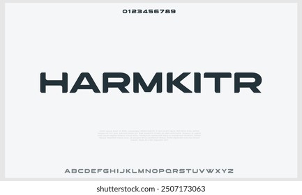 Modern abstract digital tech font. Logo creative font, type, technology, movie, digital, music, movie. Font and illustration in vector format.