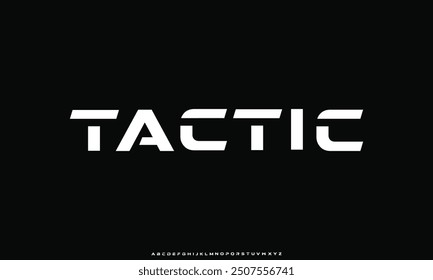 Moderne abstrakte digitale Schriftart. Logo kreative Schriftart, Typ, Technologie, Film, digital, Musik, Film. Schriftart und Illustration im Vektorformat.