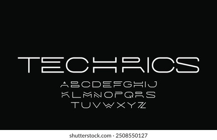 Modern abstract digital tech font. Logo creative font, type, technology, movie, digital, music, movie. Font and illustration in vector format.