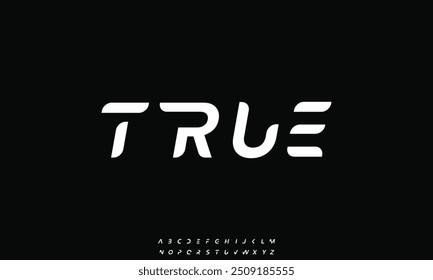Modern abstract digital tech font. Logo creative font, type, technology, movie, digital, music, movie. Font and illustration in vector format.