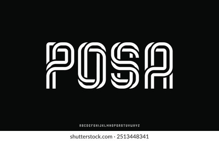 Modern abstract digital tech font. Logo creative font, type, technology, movie, digital, music, movie. Font and illustration in vector format.