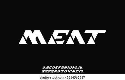 Moderne abstrakte digitale Schriftart. Logo kreative Schriftart, Typ, Technologie, Film, digital, Musik, Film. Schriftart und Illustration im Vektorformat.