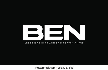 Modern abstract digital tech font. Logo creative font, type, technology, movie, digital, music, movie. Font and illustration in vector format.