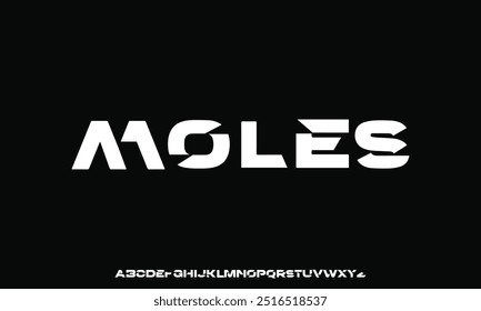Modern abstract digital tech font. Logo creative font, type, technology, movie, digital, music, movie. Font and illustration in vector format.