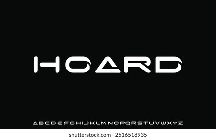 Fonte digital abstrata moderna da tecnologia. Fonte criativa logotipo, tipo, tecnologia, filme, digital, música, filme. Fonte e ilustração em formato vetorial.