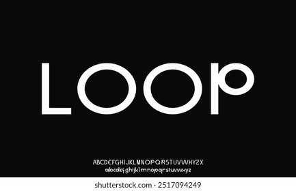 Fonte digital abstrata moderna da tecnologia. Fonte criativa logotipo, tipo, tecnologia, filme, digital, música, filme. Fonte e ilustração em formato vetorial.