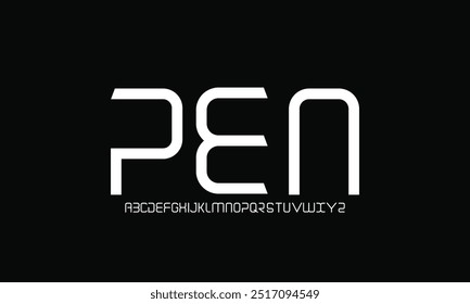 Fonte digital abstrata moderna da tecnologia. Fonte criativa logotipo, tipo, tecnologia, filme, digital, música, filme. Fonte e ilustração em formato vetorial.