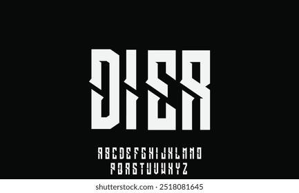 Modern abstract digital tech font. Logo creative font, type, technology, movie, digital, music, movie. Font and illustration in vector format.