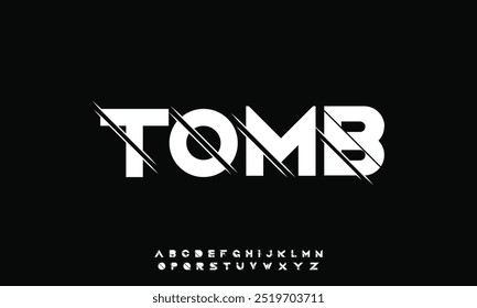 Modern abstract digital tech font. Logo creative font, type, technology, movie, digital, music, movie. Font and illustration in vector format.