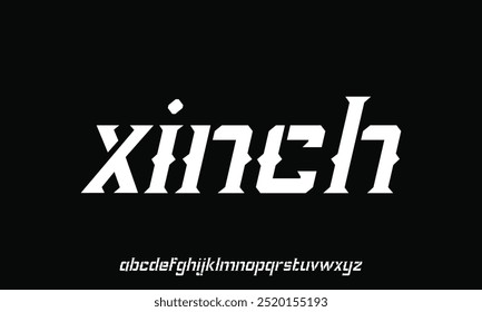 Fonte digital abstrata moderna da tecnologia. Fonte criativa logotipo, tipo, tecnologia, filme, digital, música, filme. Fonte e ilustração em formato vetorial.