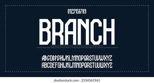 Modern abstract digital tech font. Logo creative font, type, technology, movie, digital, music, movie. Font and illustration in vector format.