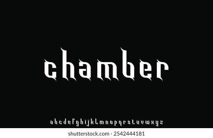 Moderne abstrakte digitale Schriftart. Logo kreative Schriftart, Typ, Technologie, Film, digital, Musik, Film. Schriftart und Illustration im Vektorformat.