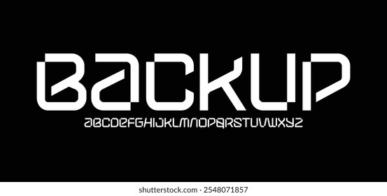 Modern abstract digital tech font. Logo creative font, type, technology, movie, digital, music, movie. Font and illustration in vector format.
