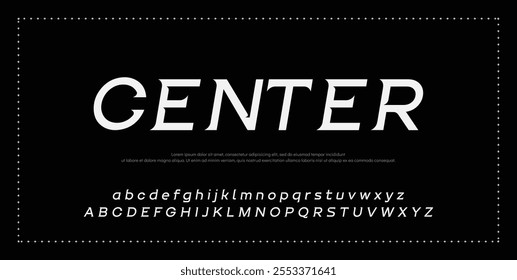 Modern abstract digital tech font. Logo creative font, type, technology, movie, digital, music, movie. Font and illustration in vector format.