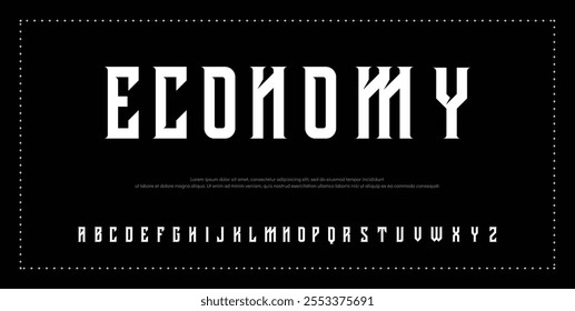 Modern abstract digital tech font. Logo creative font, type, technology, movie, digital, music, movie. Font and illustration in vector format.