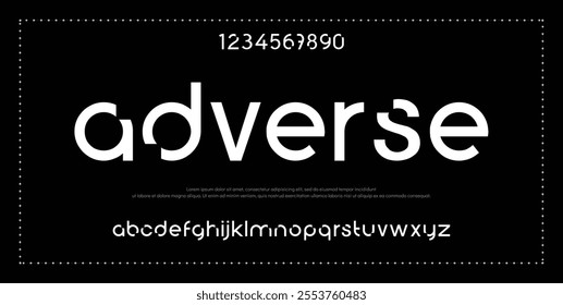 Modern abstract digital tech font. Logo creative font, type, technology, movie, digital, music, movie. Font and illustration in vector format.