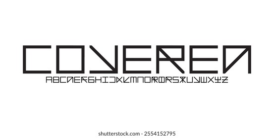 Modern abstract digital tech font. Logo creative font, type, technology, movie, digital, music, movie. Font and illustration in vector format.

