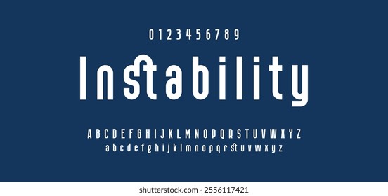 Modern abstract digital tech font. Logo creative font, type, technology, movie, digital, music, movie. Font and illustration in vector format. 