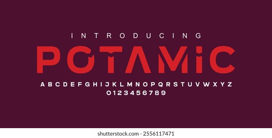 Modern abstract digital tech font. Logo creative font, type, technology, movie, digital, music, movie. Font and illustration in vector format. 