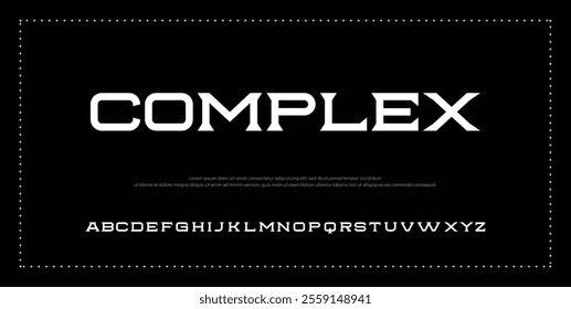 Modern abstract digital tech font. Logo creative font, type, technology, movie, digital, music, movie. Font and illustration in vector format.