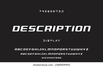 Modern abstract digital tech font. Logo creative font, type, technology, movie, digital, music, movie. Font and illustration in vector format.