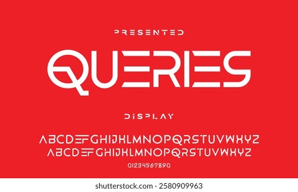 Modern abstract digital tech font. Logo creative font, type, technology, movie, digital, music, movie. Font and illustration in vector format.