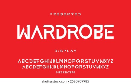 Modern abstract digital tech font. Logo creative font, type, technology, movie, digital, music, movie. Font and illustration in vector format.