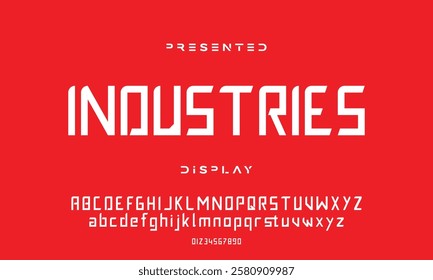 Modern abstract digital tech font. Logo creative font, type, technology, movie, digital, music, movie. Font and illustration in vector format.