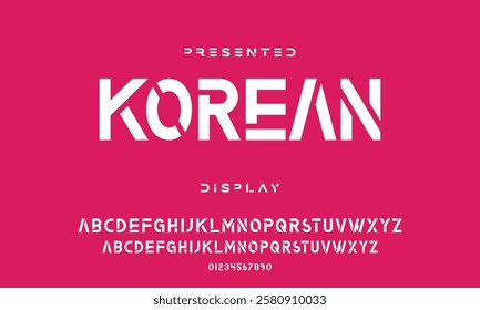 Modern abstract digital tech font. Logo creative font, type, technology, movie, digital, music, movie. Font and illustration in vector format.