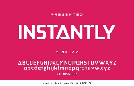 Modern abstract digital tech font. Logo creative font, type, technology, movie, digital, music, movie. Font and illustration in vector format.