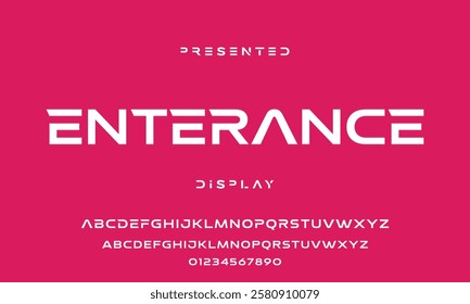 Modern abstract digital tech font. Logo creative font, type, technology, movie, digital, music, movie. Font and illustration in vector format.