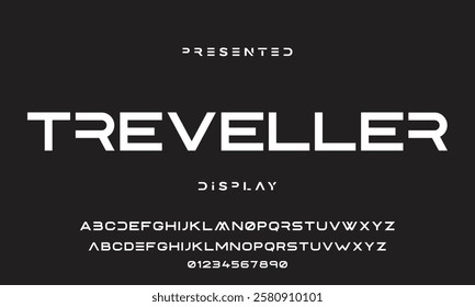 Modern abstract digital tech font. Logo creative font, type, technology, movie, digital, music, movie. Font and illustration in vector format.