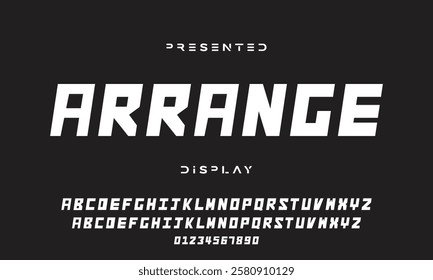 Modern abstract digital tech font. Logo creative font, type, technology, movie, digital, music, movie. Font and illustration in vector format.
