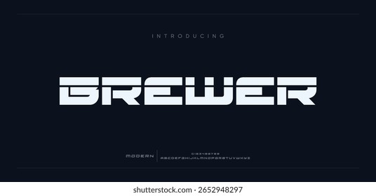 Modern abstract digital tech font. Logo creative font, type, technology, movie, digital, music, movie. Font and illustration in vector format.