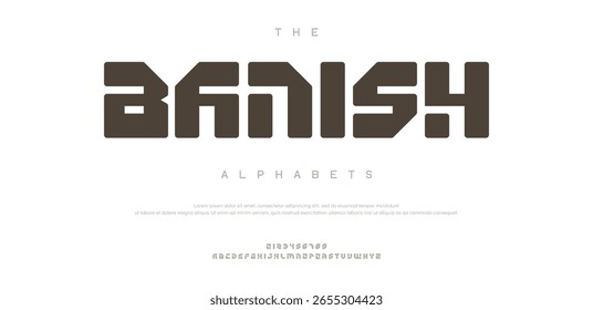 Modern abstract digital tech font. Logo creative font, type, technology, movie, digital, music, movie. Font and illustration in vector format.