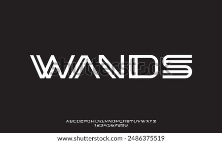 Modern abstract digital tech font. Logo creative font, type, technology, movie, digital, music, movie. Font and illustration in vector format.