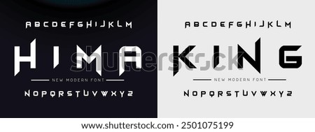 Modern abstract digital tech font. Logo creative font, type, technology, movie, digital, music, movie. Font and illustration in vector format.