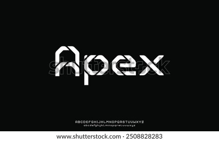 Modern abstract digital tech font. Logo creative font, type, technology, movie, digital, music, movie. Fonts and illustration in vector format. Luxury Font.