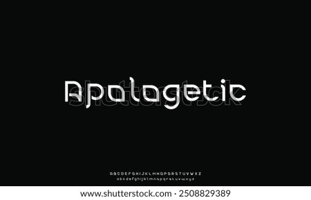 Modern abstract digital tech font. Logo creative font, type, technology, movie, digital, music, movie. Font and illustration in vector format.