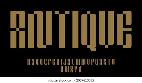 Modern abstract display font vector