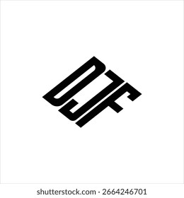  Modern abstract DJF logo design featuring geometric lines for innovative data analysis and digital transformation branding